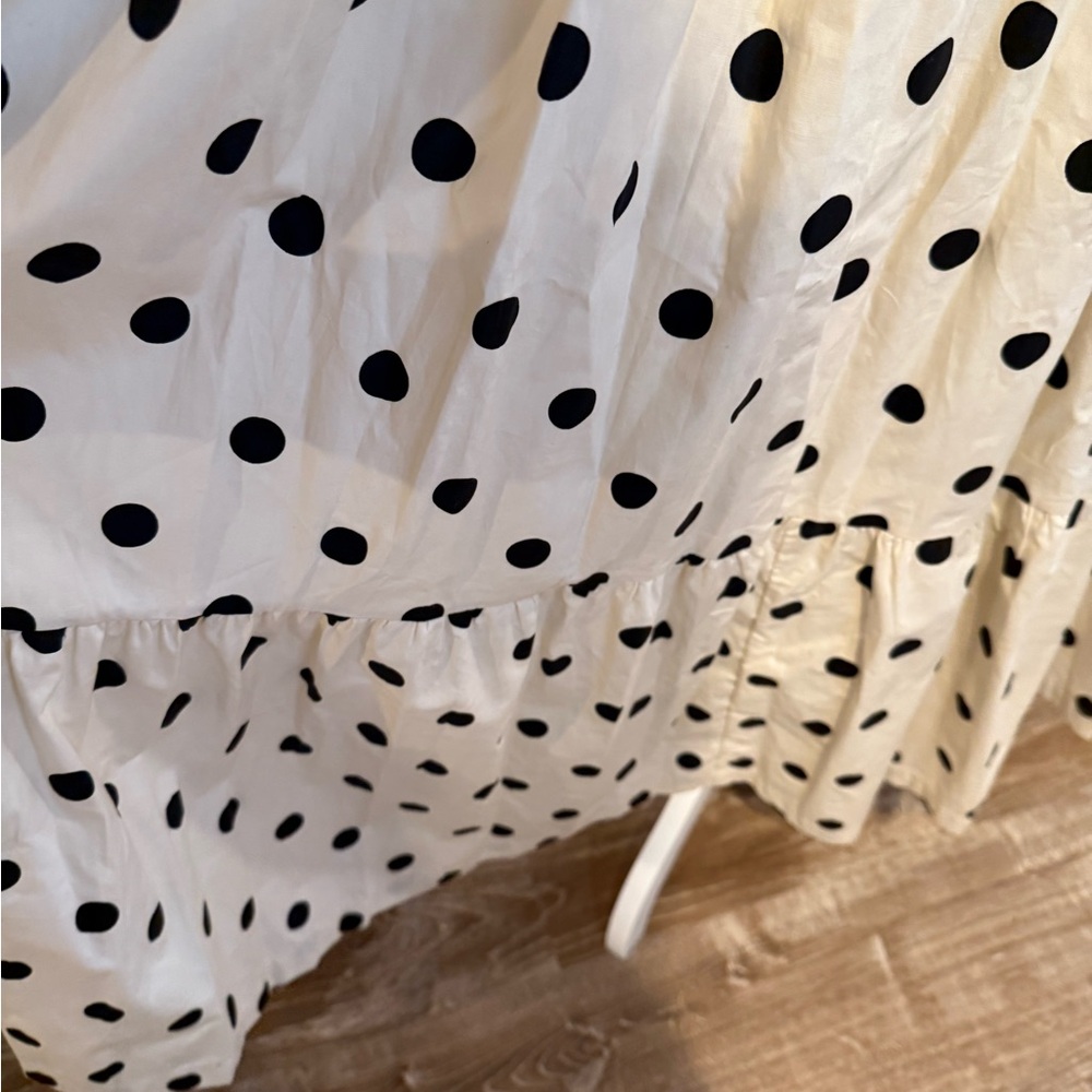 En Saison,  NWT Polka Dot Smocked Midi Dress Bow Strap Pockets, Size M - Picture 7 of 13